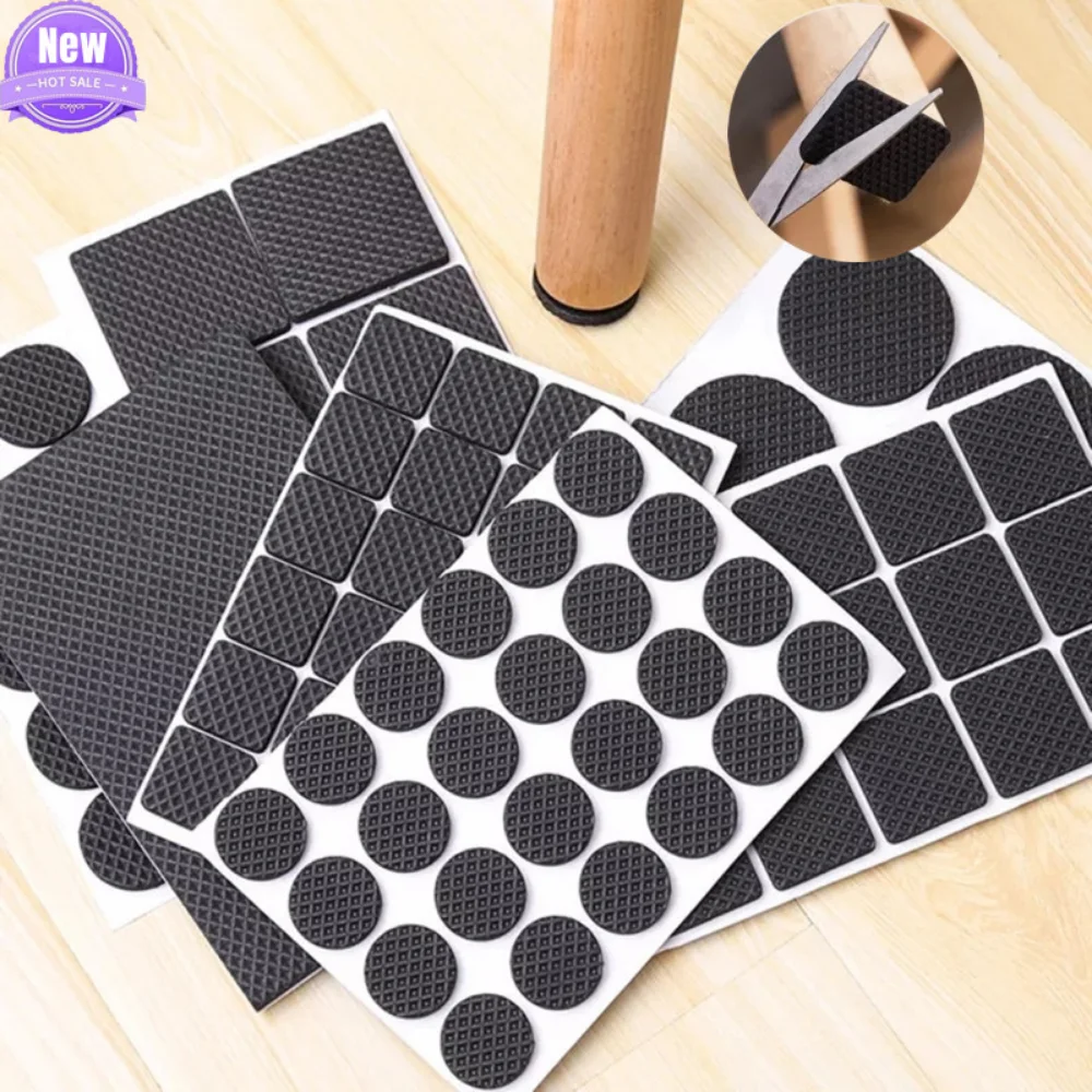 Self Adhesive Furniture Leg Rug Felt Pad Anti Scratch Floor Protector Chair Table Feet Anti Slip Sticky Mat Round Square Buffer drop bath mat rug toilet seat pad washable anti slip soles 2li