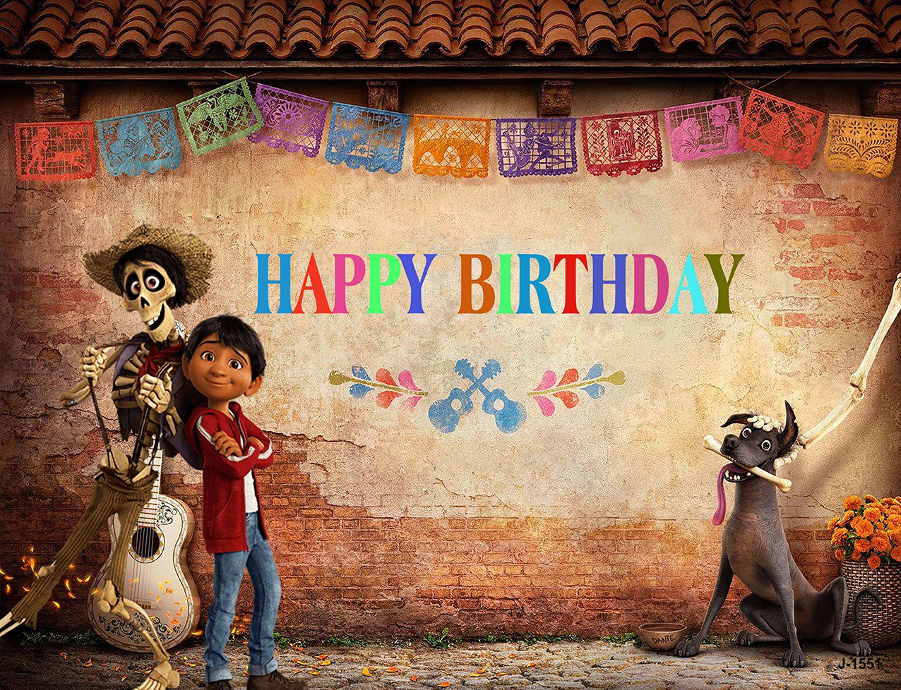 Amazon | Coco 背景幕 1歳の誕生日 5x3 Happy Birthday Coco 映画背景 子供用 ビニール メキシコ フィエスタ  ココ テーマ 背景 誕生日パーティー用品 | YouRan | バックペーパー・背景布 Coco 背景幕 1歳の誕生日 5x3 Happy  Birthday Coco 映画背景 子供用 ビニール, image size:1276x978
