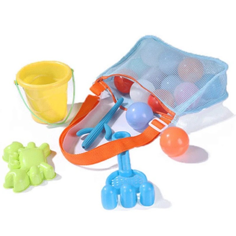 Kids Toy Storage Bag Quick-Dry Mesh Beach Shoulder Bag for Travel & Outdoor Play Breathable Lightweight Beach Bag