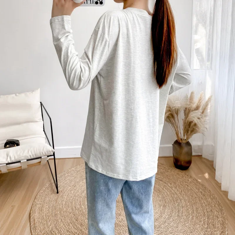 모유 수유 임산부 티셔츠, 긴팔 상의, 얇은 스타일 티셔츠, 용수철 가을 컬렉션