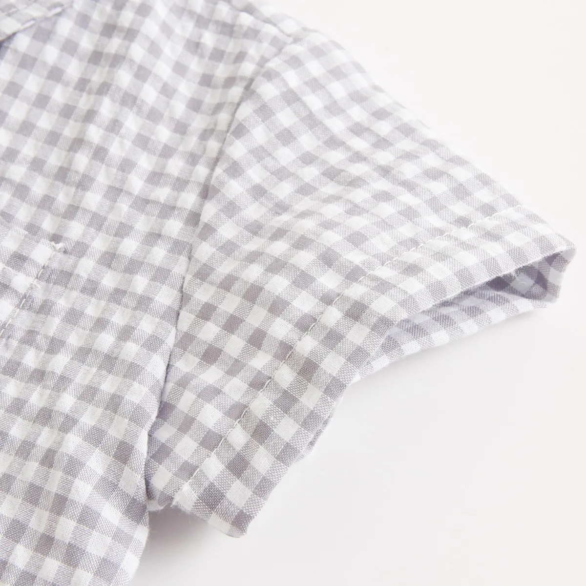 Cotton Fashion Summer Baby Boys Jumpsuits Short Sleeve Plaid Baby Clothing 6