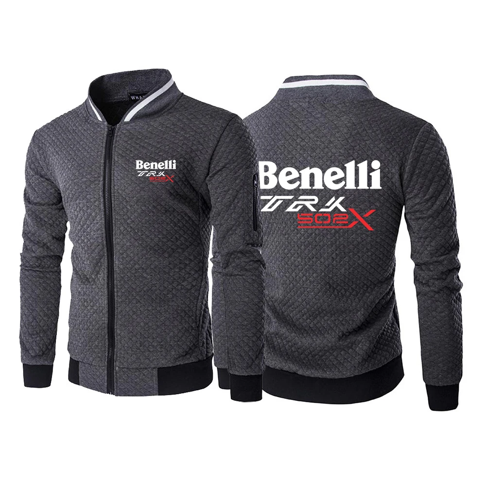 Benelli TRK 502X printing fashion 2023 new men's spring and autumn zipper round neck long sleeve slim sportswear coat.