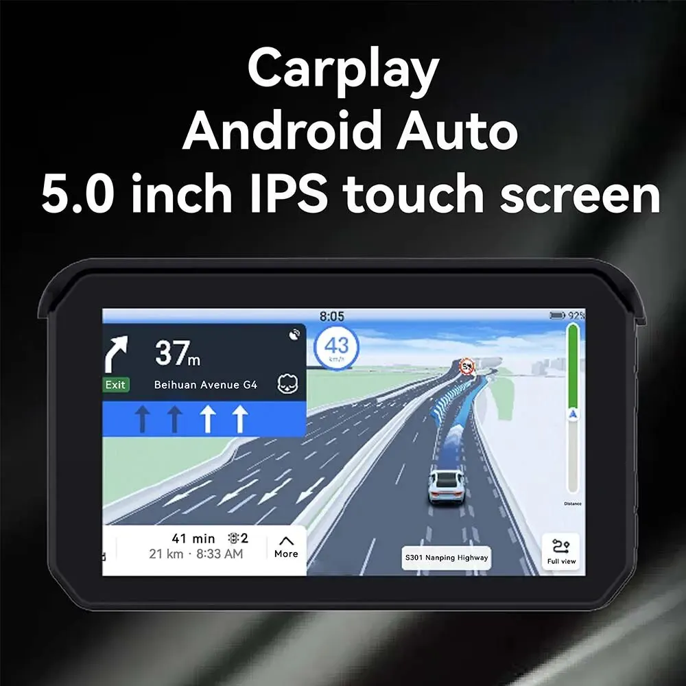 Gcpasr 5 Inch Portable Motorcycle Carplay Gps Navigation Waterproof Display Android Auto 1080p Ips Screen Dash Cam Tpms motorcycle navigation display