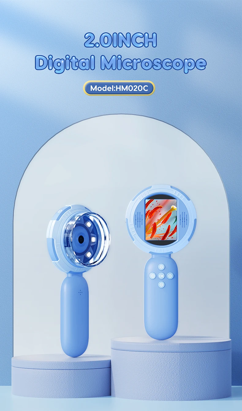 Digital Microscope with 2inch IPS Screen 100X Pocket Magnifying Glass with Light