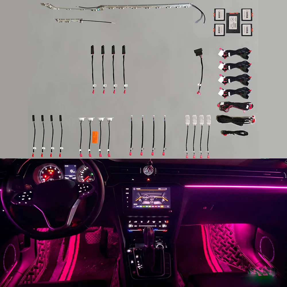 

RGB 64 color Ambient Light Front Dashboard Multi-Color Ambient Light For VW Mogotan B8 Neon Light