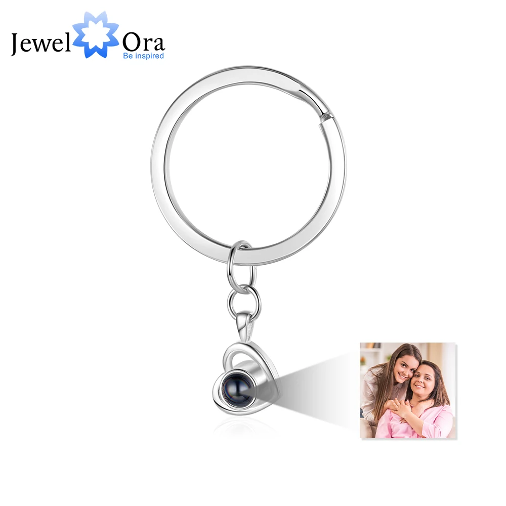 

Valentines Day Gift Custom Photo Projection Heart Keychains for Women Personalized Picture Keyring Memorial Jewelry Gift for Her