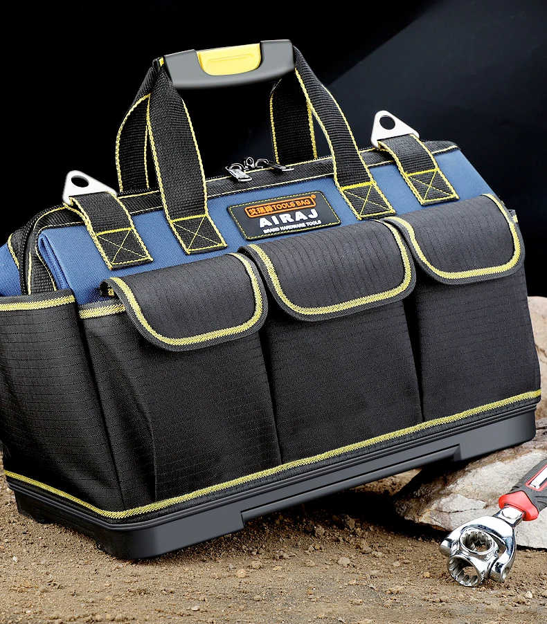 mini tool bag Multi-Function Tool Bag 1680D Oxford Cloth Electrician Bag, Multi-Pocket Waterproof Anti-Fall Storage Bag soft tool bag