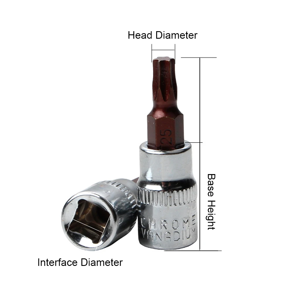 6 Pcs Drive Hex Bit Sockets Set 1/4 Inch Socket Wrench Adapter Screwdriver Bit Socket for Automobile Modification