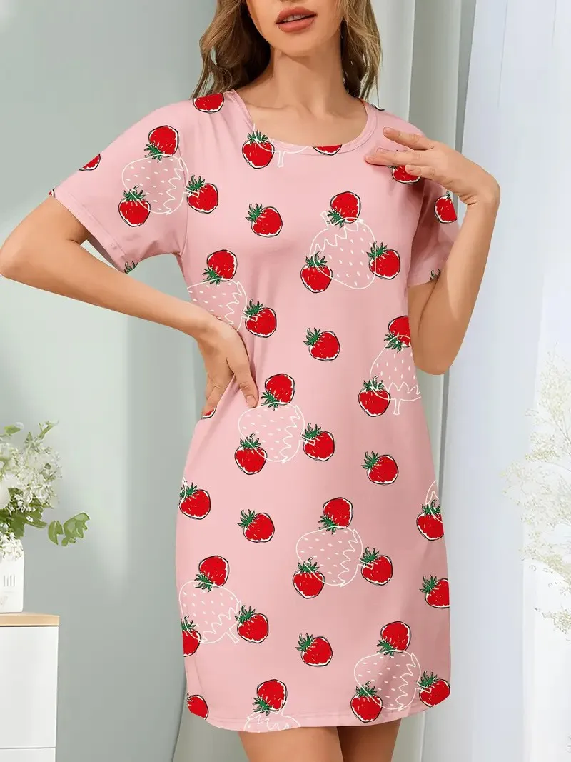 Women's Knee-Length Knit Nightgown with Soft Polyester Blend – Cute Sleepwear S7c3be7e3323b48e3a9d074becfdb7c4fz