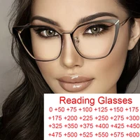 Sexy Cat Eye Metal Reading Glasses Anti Blue Rays Magnifying Hyperopia Eyewear 0~+600 Optical Transparent 2022 Glasses For Women 1