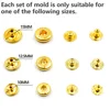 50sets gold/bronze 10mm/12.5mm/15mm Metal snap buttons with 1set matched M6 Thread Interface Mold for clothing DIY install tool. 4