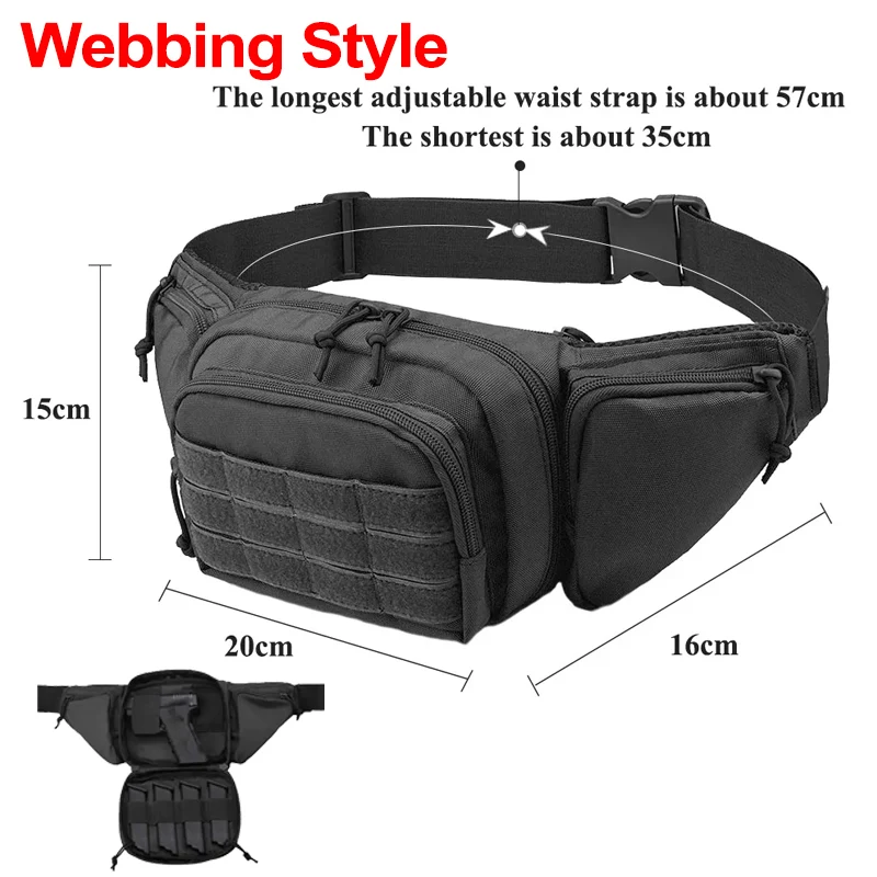 Hunting Waist Gun Holster Bag Tactical Pouch Combat Camping Shoulder Sling Men Travel Bag For Men Pistol Fanny Fishing Pack 5
