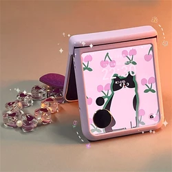 Charming Purple Love Heart Chain Phone Case with Gift Appeal for Xiaomi Mix Flip (Purple)