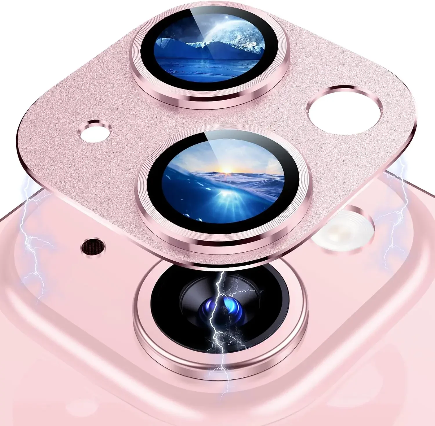 Natural Titanium Gray Metal Camera Lens Protector with Glass Screen Protection