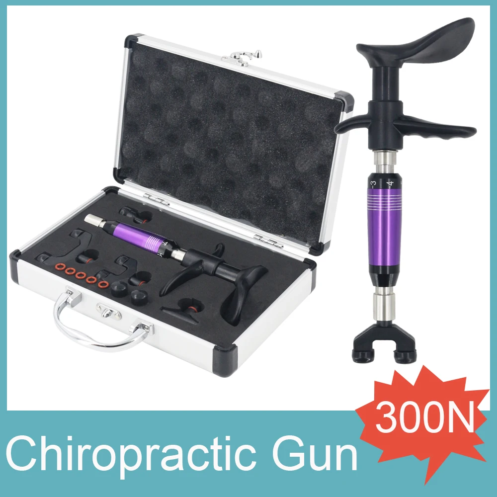 

Professional 300N Chiropractic Adjusting Tool Correction Spinal Gun Body Relax 6 Levels 4 Heads Body Massage Home Use