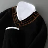 ATTYYWS Autumn and Winter Knitted Casual Color blocked Men's V-neck Sweater Business Full Sleeve New 100% Wool Men's pullover 2