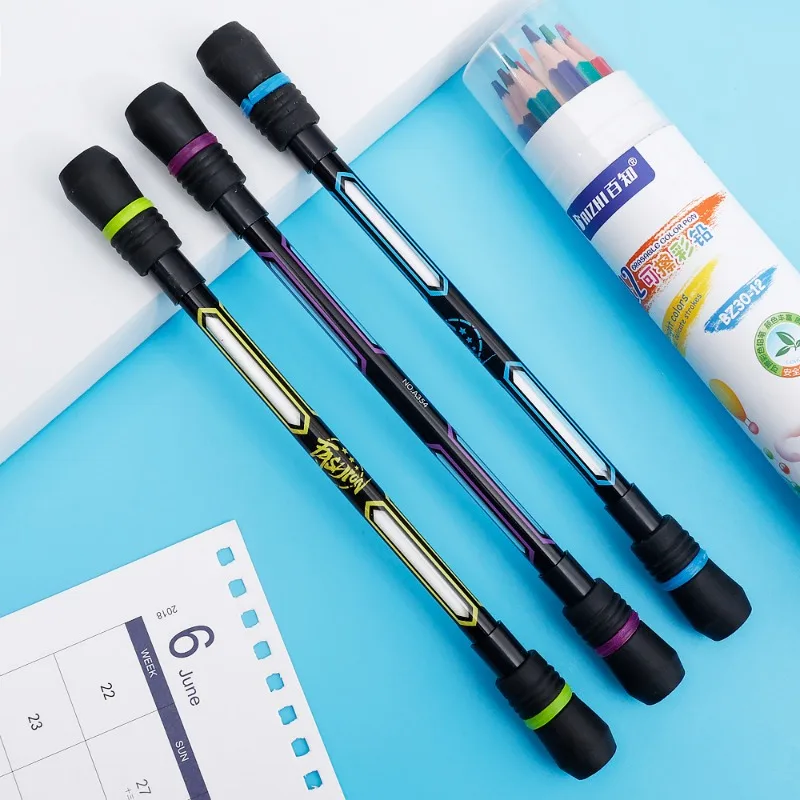 Multifunction Pen 1/2/3/4Pcs Creative Spinning Pen Spinner Toy Student Stress Relieve Rotating Gel Pens Anti-slip Hand Spinner Student Stationary