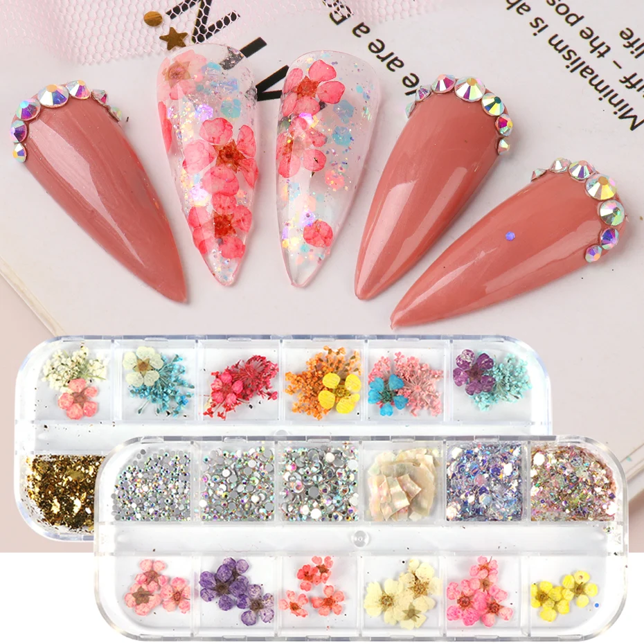 Crystal Glass Nails Art Rhinestones AB White Nail Stones Flatback