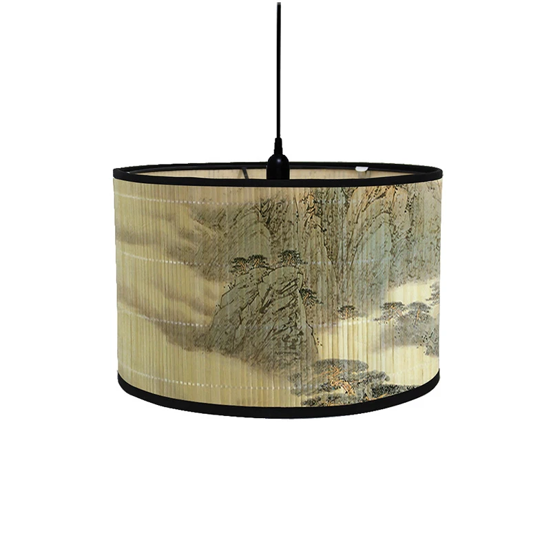 Bamboo Lampshade in Living Room