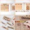 Montessori Wooden German Calendar Learning Toys Children Early Education Beech Calendar Set Time Cognition Parish Teaching Aids 5
