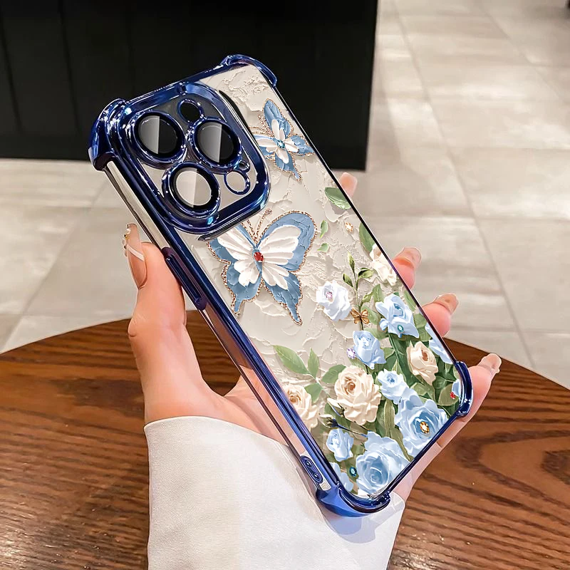 Butterfly Y2K Plating Silicone Shockproof Transparent Phone Case