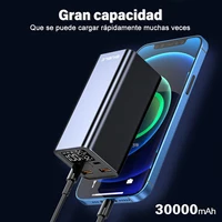 65W Mobile Power Bank 30000mAh Type-C Plug Fast Charging FCP SCP Mobile Power Bank Portable External Charger for Smartphones 2