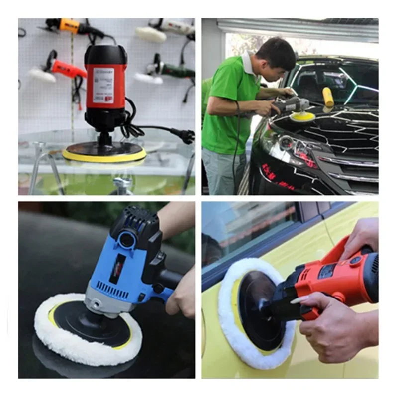 Car Wool Polish Pad 5 Sizes Disc Car Waxing Polishing Buffing Cars Paint Care Polisher Pads Auto Washing Cleaning Accessories images - 6