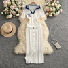 YuooMuoo Chic Fashion Sexy Wrap Hips Knitted Maxi Dress Women Brand Fashion Embroidery Sweater Dress Elegant Office Lady Vest 1
