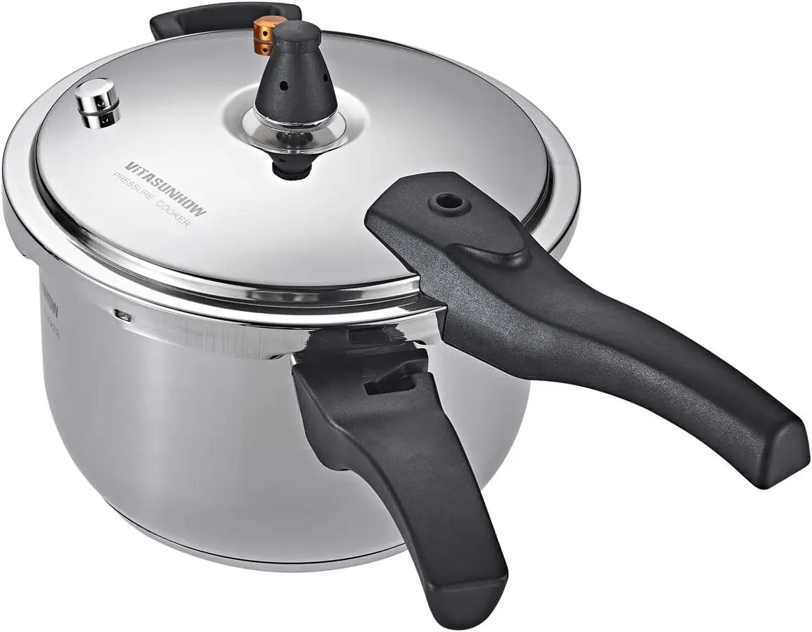 Pressure Cooker with Steamer Basket Faster Cooking and Safety Pressure Release