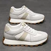 Elevator Casual Sneakers Man Cow Suede Leather Lace-Up Round Toe Platform Shoes 3/6/8cm Height Increase Shoes For Men Lift Sport 2