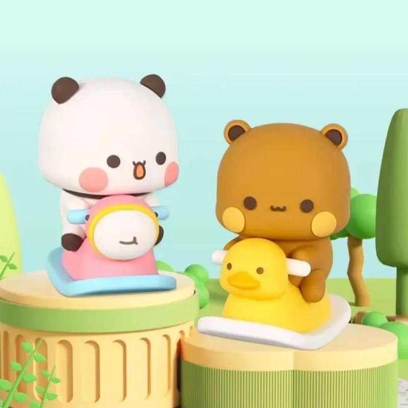 Bubu Dudu Collectible Cute Panda & Bear Ornament - Kawaii Anime Figure Toy for Home Decor & Holiday Gift
