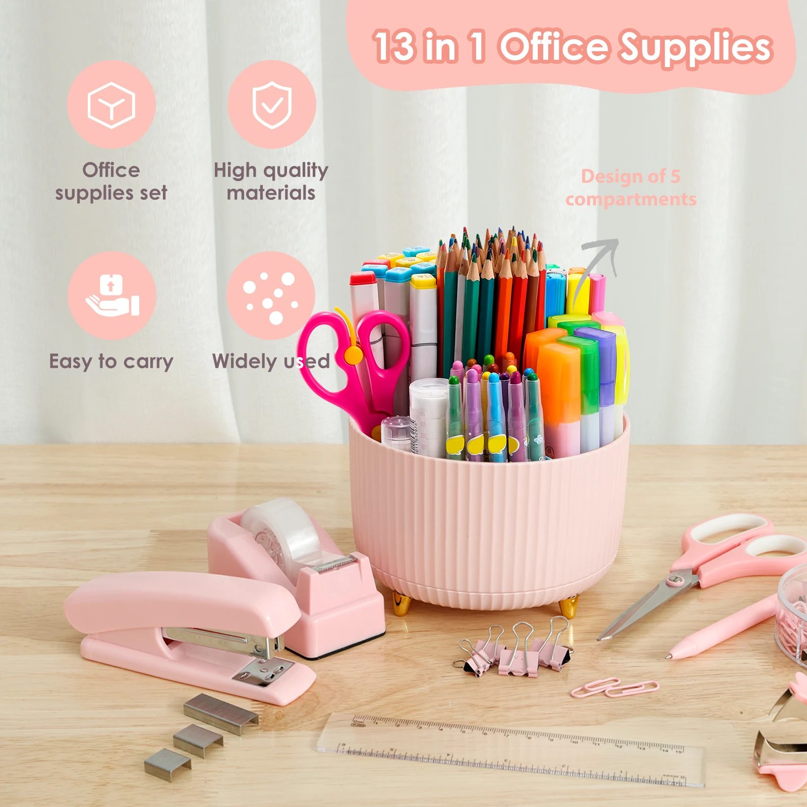 Office Supply Set Convenient Stapler and Tape Dispenser Set Cute Office Supplies Reliable Desk Accessories Practical