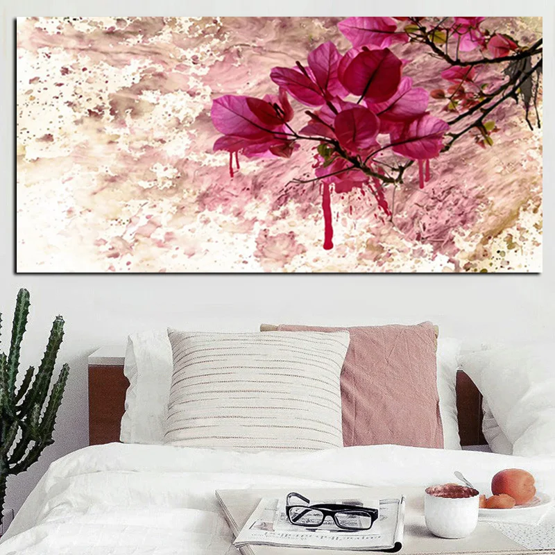 

Modern Abstract Frameless Red Flower Landscape Oil Painting Print Canvas Wall Art Cuadros Picture for Home Living Room Decor