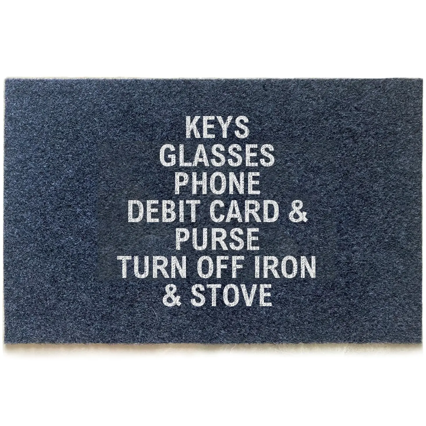 

Keys Glasses Phone Debit Card Funny Door Mat Rubber Backing Outdoor Floor Mat Non woven Top Foot Mat Home Decor