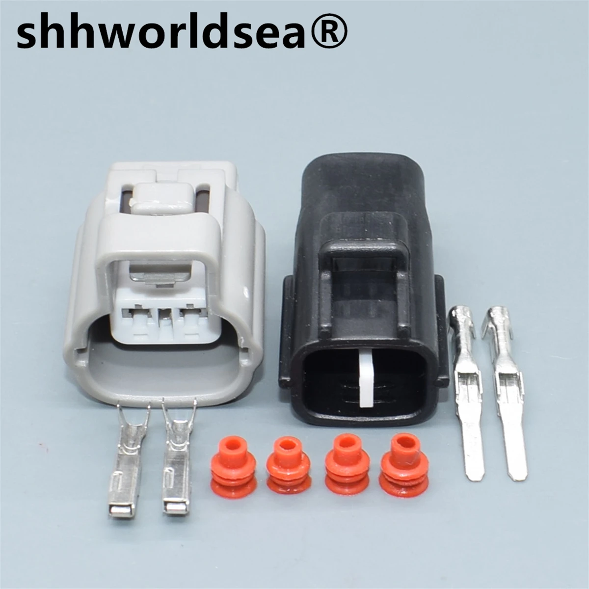 

shhworldsea 2Pin Way 2.2MM Series Female Male Sealed Sheath Auto Plug Socket Connector 6188-0047 6189-0100