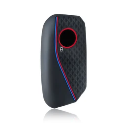 Premium Silicone Car Remote Key Case Cover - Alcantara Finish (Black)