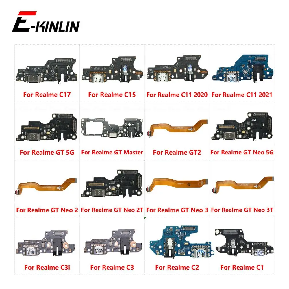 

Charging Port Connector Board Parts Flex Cable With Mic For OPPO Realme GT Master GT2 Neo 2 2T 3 3T C17 C15 C12 C11 C3i C3 C2 C1