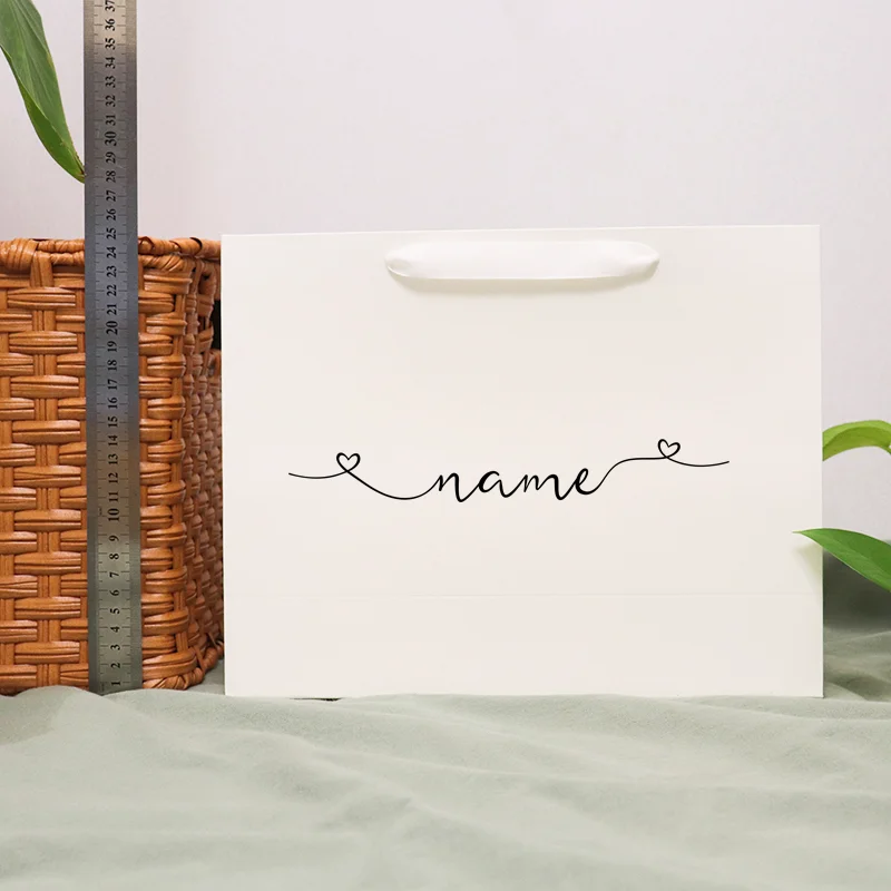 Personizaton Vinyl Name Text Gifts Bags Wedding Bridal Shower