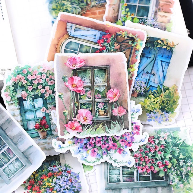 15pcs Window cute flower Stickers for waterproof Bike Motorcycle Phone book Travel Luggage toy Funny Sticker boy toy 1