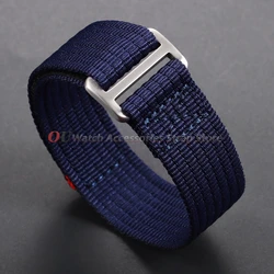 Premium Nylon Fabric Watch Strap - Stylish and Durable Men's Outdoor Sport Bracelet - 22mm (Blue)