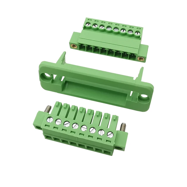 Pitch 3.81mm Through-Wall Terminal Block 2/3/4/5/6/7/8/9/10/12Pin Pluggable Screw Terminal Block Connector 15EGDWC 15EDGKM 1