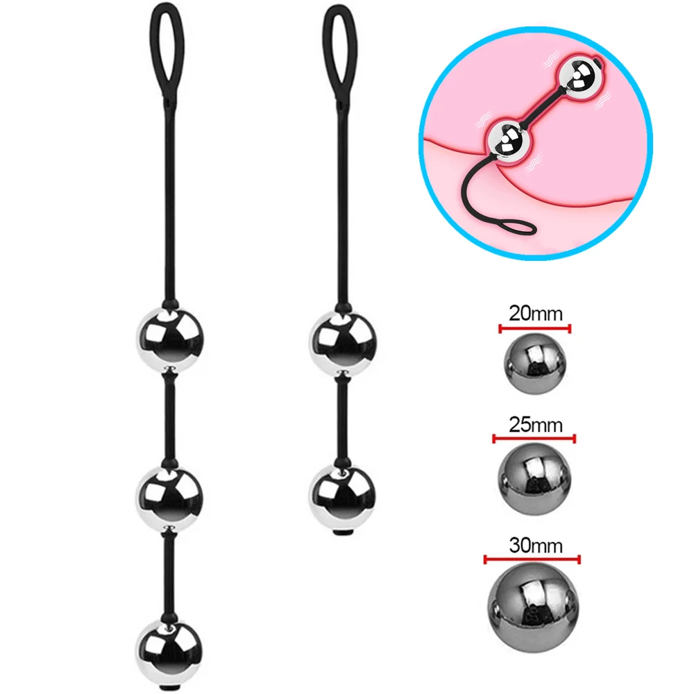 Kegel Balls Erotic Weighted Vaginal Egg Ben Wa Ball Anal Beads Adult Sex Toys for Woman 3 Size