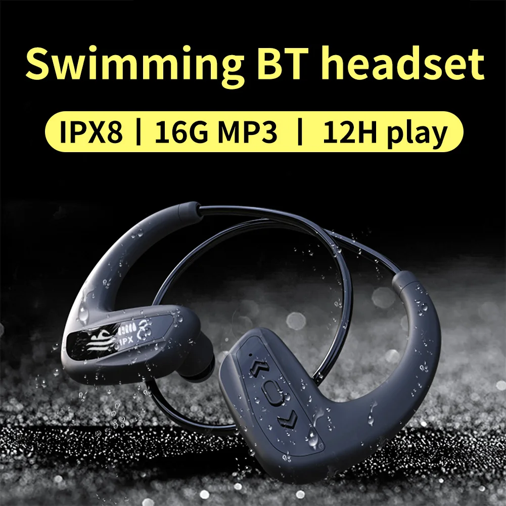 Cyboris SM608 Наушники Bluetooth Беспроводные наушники IPX8 Профессиональные наушники для плавания MP3 IPX8 16G Водонепроницаемые наушники