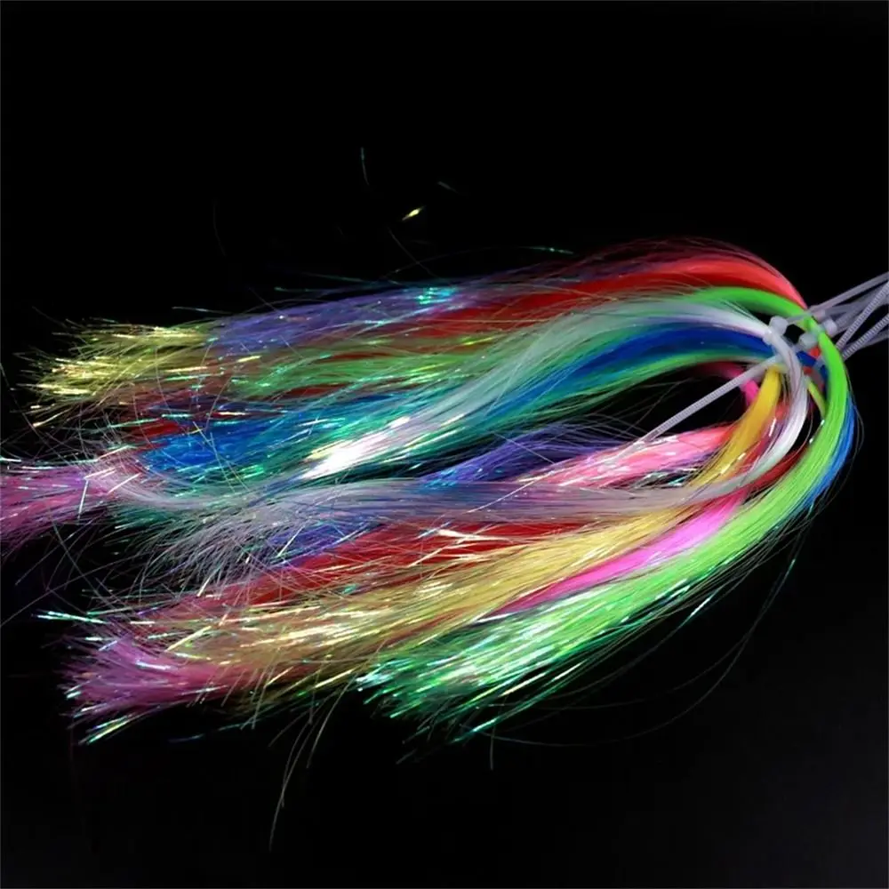 Flash DIY Fly Fishing Tinsel Streamer Fishing Lure Fly Tying Materials Assist Hooks Line Fly Tying Tinsel Jig Hook Streamer