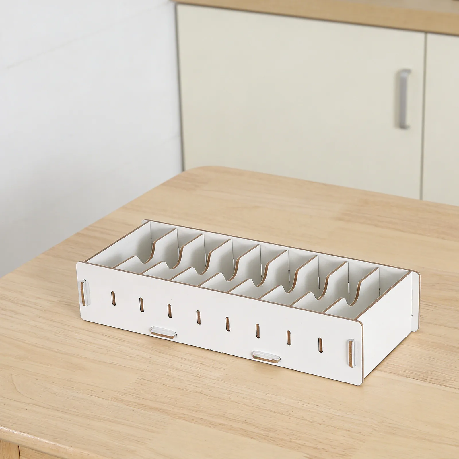 나무 책상 카드 홀더 나무 명함 정리함 핑크 데스크탑 보관함 분리형 칸막이 다기능 사무용품