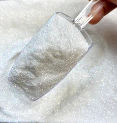 White Iridescent Ultra - Fine Nail Glitter Dust - Holographic Rainbow Chrome Pigment (50g) (FD0.2LS033(50g))