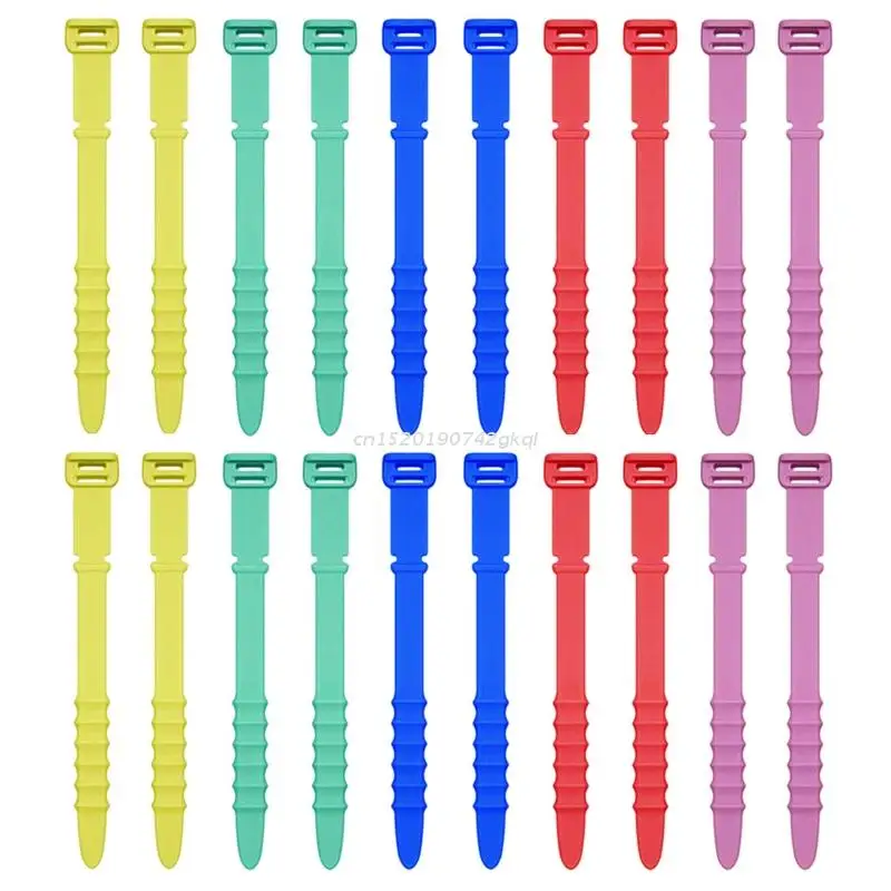 Silicone Cable Ties 20 Pcs Cord Organizer Management Wrap Straps for Bundling Desk Cable Cords & Wires Easy to Use cable organizer,cable ties,cable tie