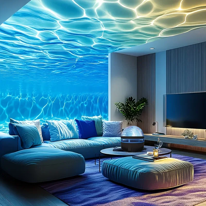 Water Wave Effect Projector, Galaxy Projector, 7 Color Modes, Suitable for Bedrooms, Home Theaters, Weddings, Camping