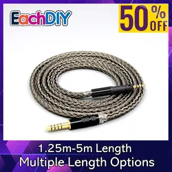 Premium 16-Core Grey Silver-Plated Earphone Cable - 1.6m (4.4mm Male balanced)