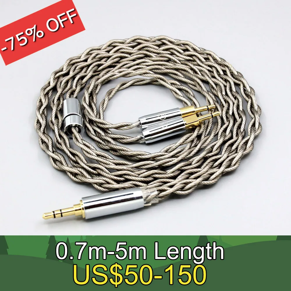 

99% Pure Silver + Graphene Silver Plated Shield Earphone Cable For Sennheiser HD700 Headphone 2.5mm pin 4 core 1.8mm LN007934